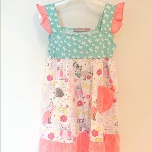 Jelly The Pug - Blue Butterfly Summer Dress